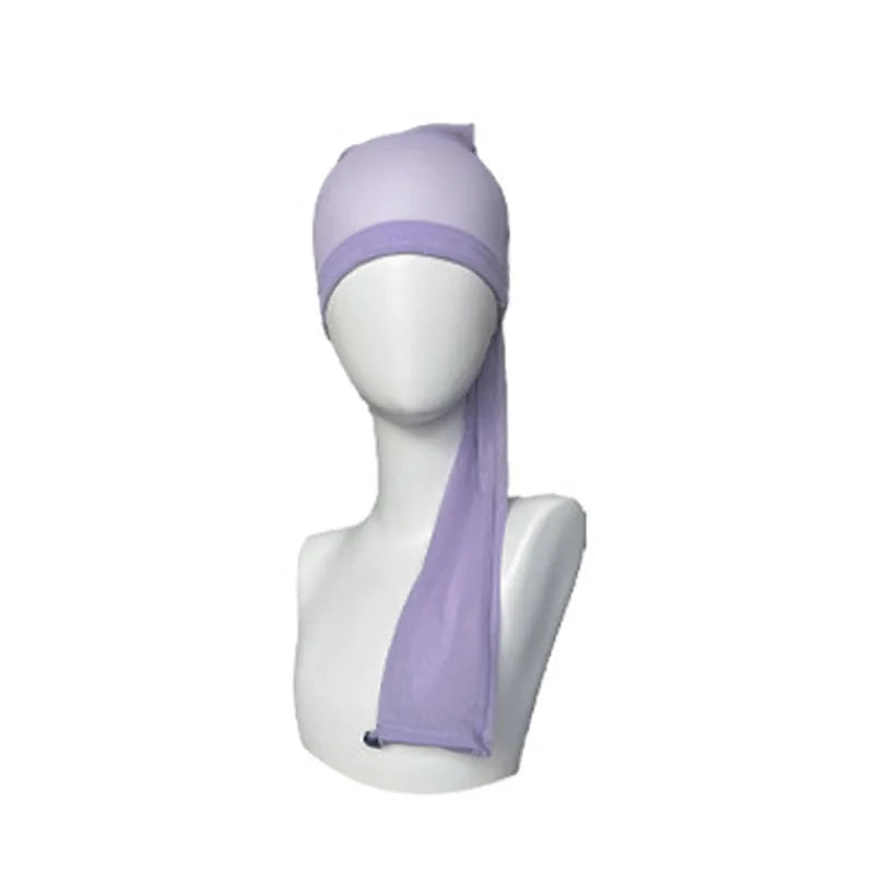 High elasticity spandex mesh wig cap in oversleeve style, shown in multiple colour options.