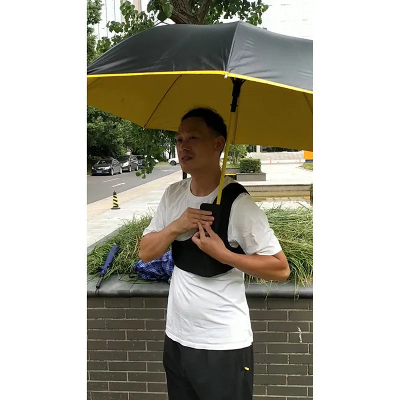 Black portable umbrella holder with a shoulder strap designed for manual 10-bone umbrellas.