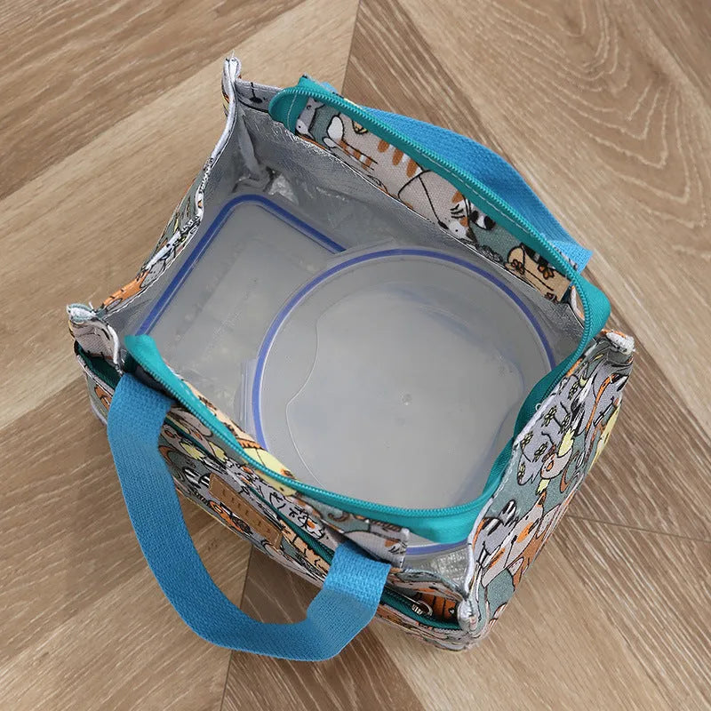 Women's printed canvas bag with aluminium frame in floral pattern and colour variations