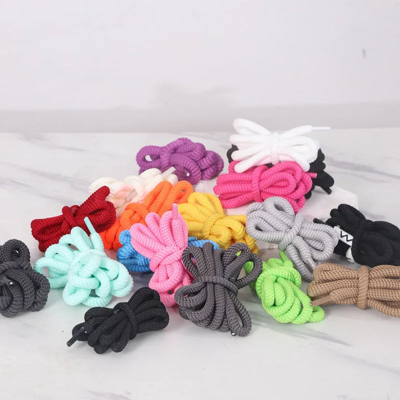 Oval shoelace adapter rope in various colours showing 1.0cm width and length options for sweatshirts and sneakers.