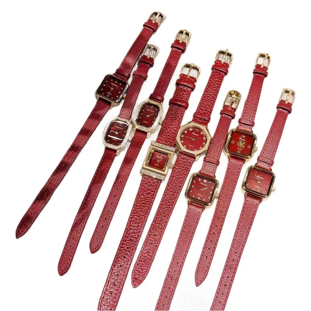 Women's alloy watch with 8mm thickness in Chinese style design showing multiple colour and case options