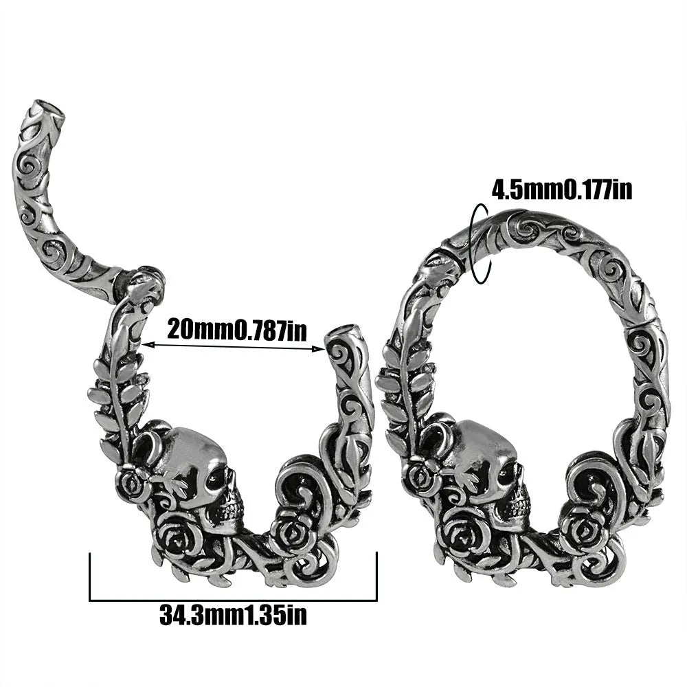 Stainless steel fashion earrings with shaped totem pattern in electroplated finish