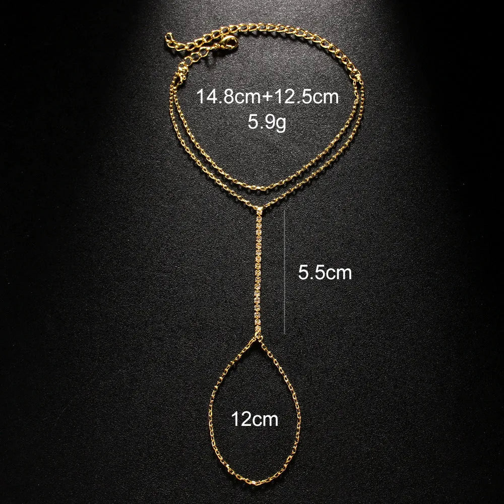 Geometric alloy rhinestone bracelet for women in gold or silver electroplated colour.