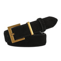Ladies' leather belt with quadrilateral pin buckle in black, caramel, light brown, or dark brown