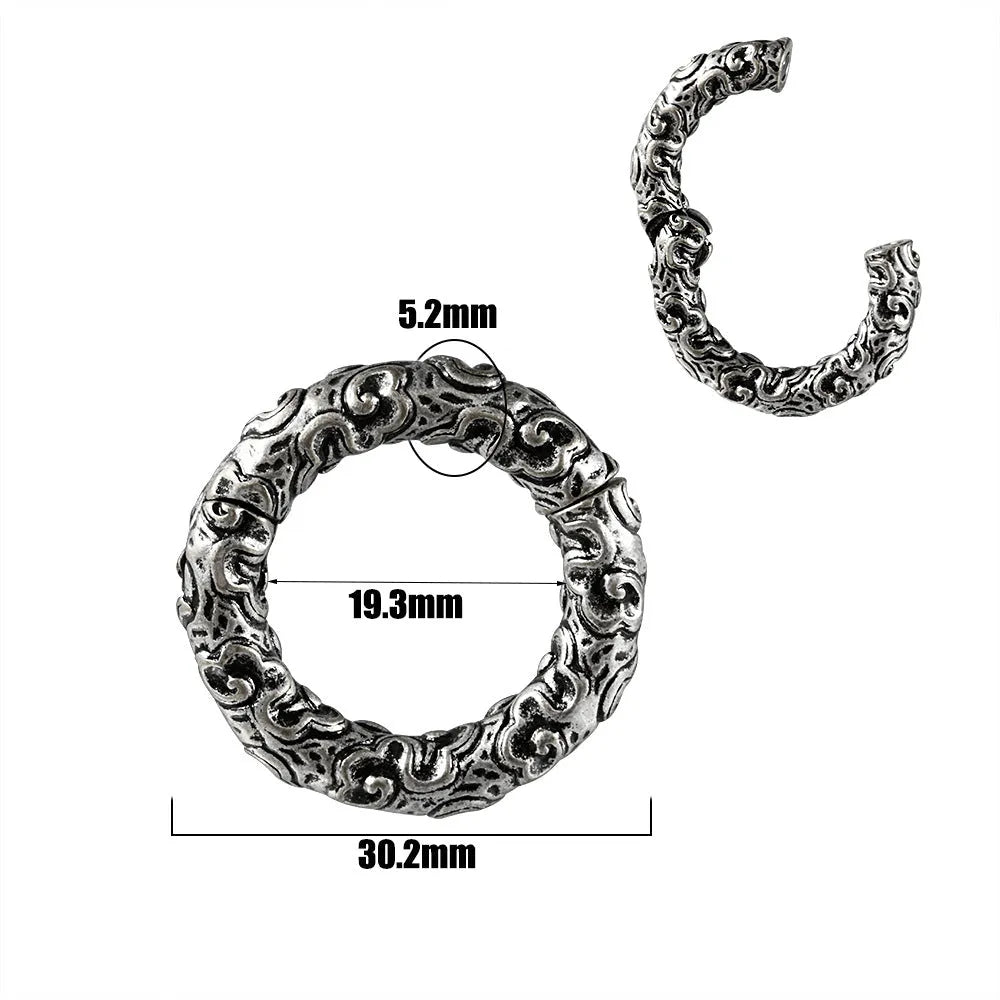 Stainless steel fashion earrings with shaped totem pattern in electroplated finish