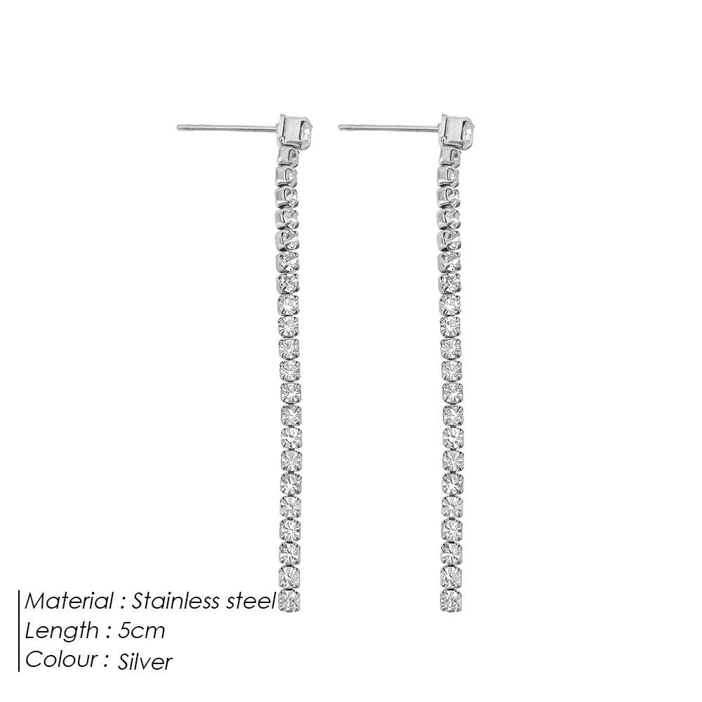 Women's geometric stainless steel earrings with Chinese style design in gold and steel colour options