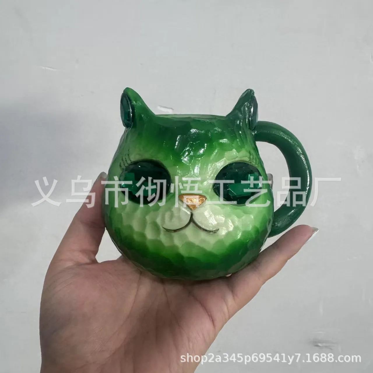 Resin crystal cat cup decorative craft in American style design