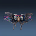 Purple temperature change butterfly necklace with rhinestone decoration and colour-changing properties