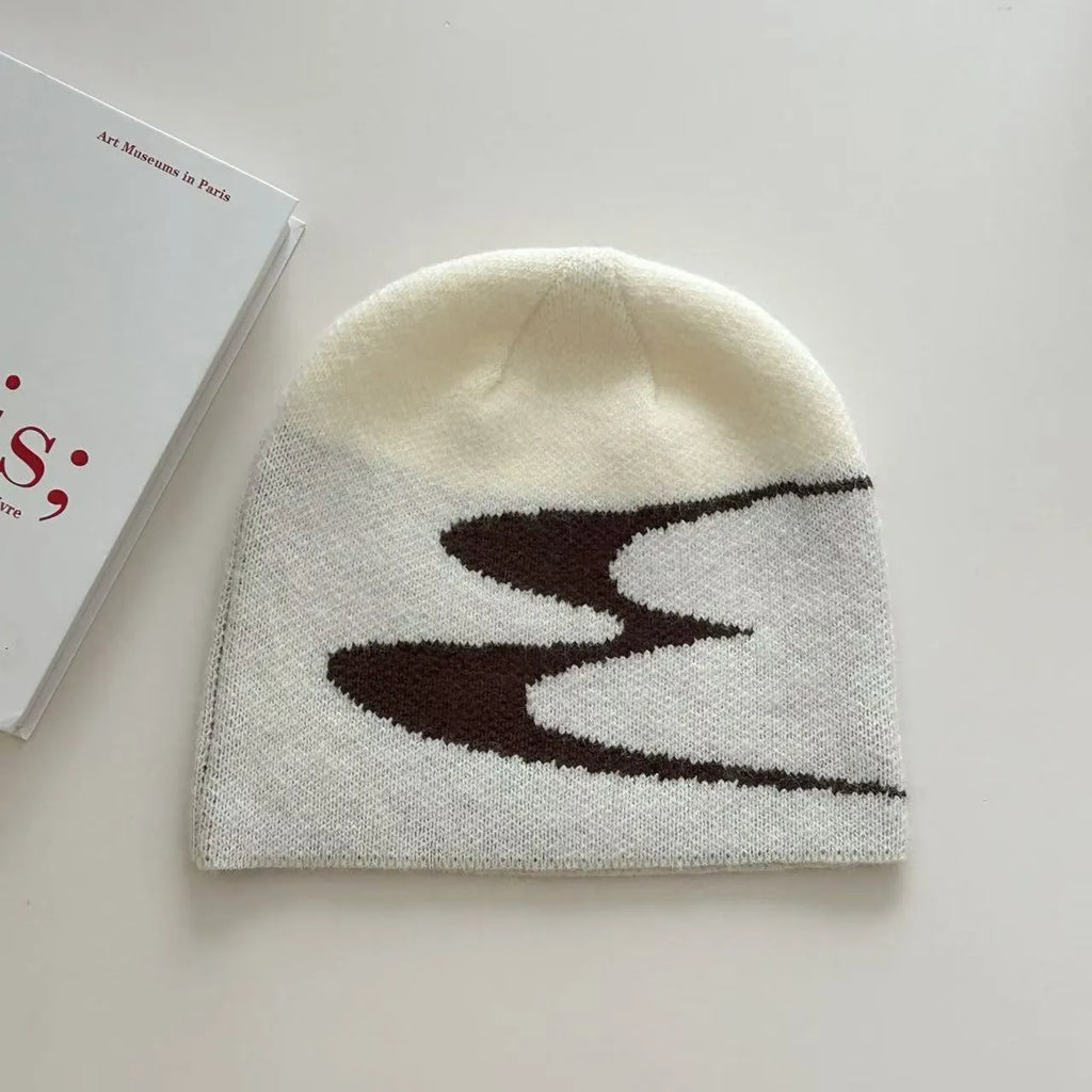 Acrylic knitted beanie hat in black, grey or white colours for men and women