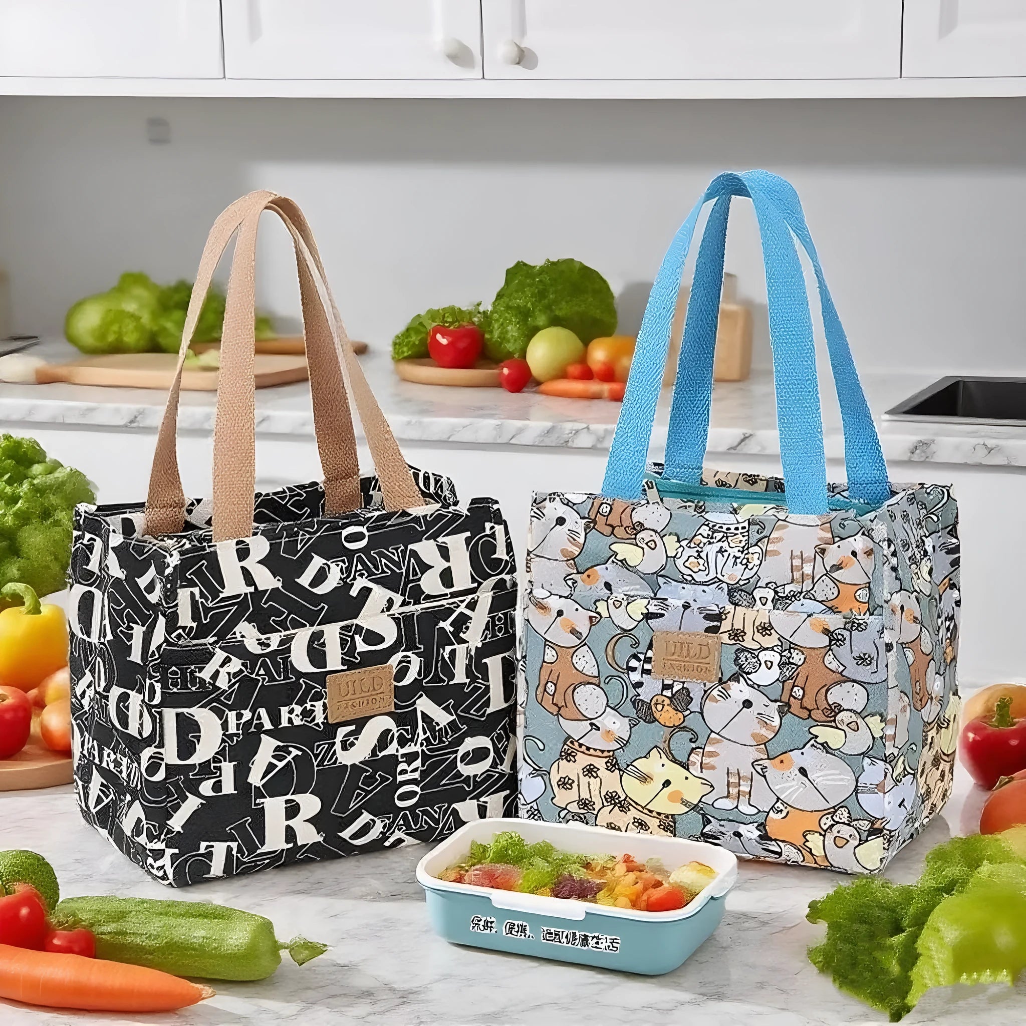 Women's printed canvas bag with aluminium frame in floral pattern and colour variations