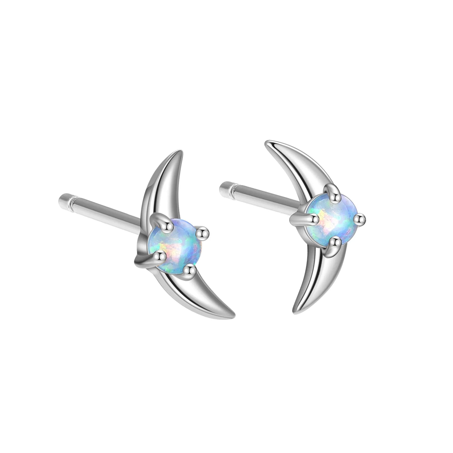 Geometric 925 silver women's earrings with gold or platinum electroplated finish and blue, purple, or white cubic zirconia stones.