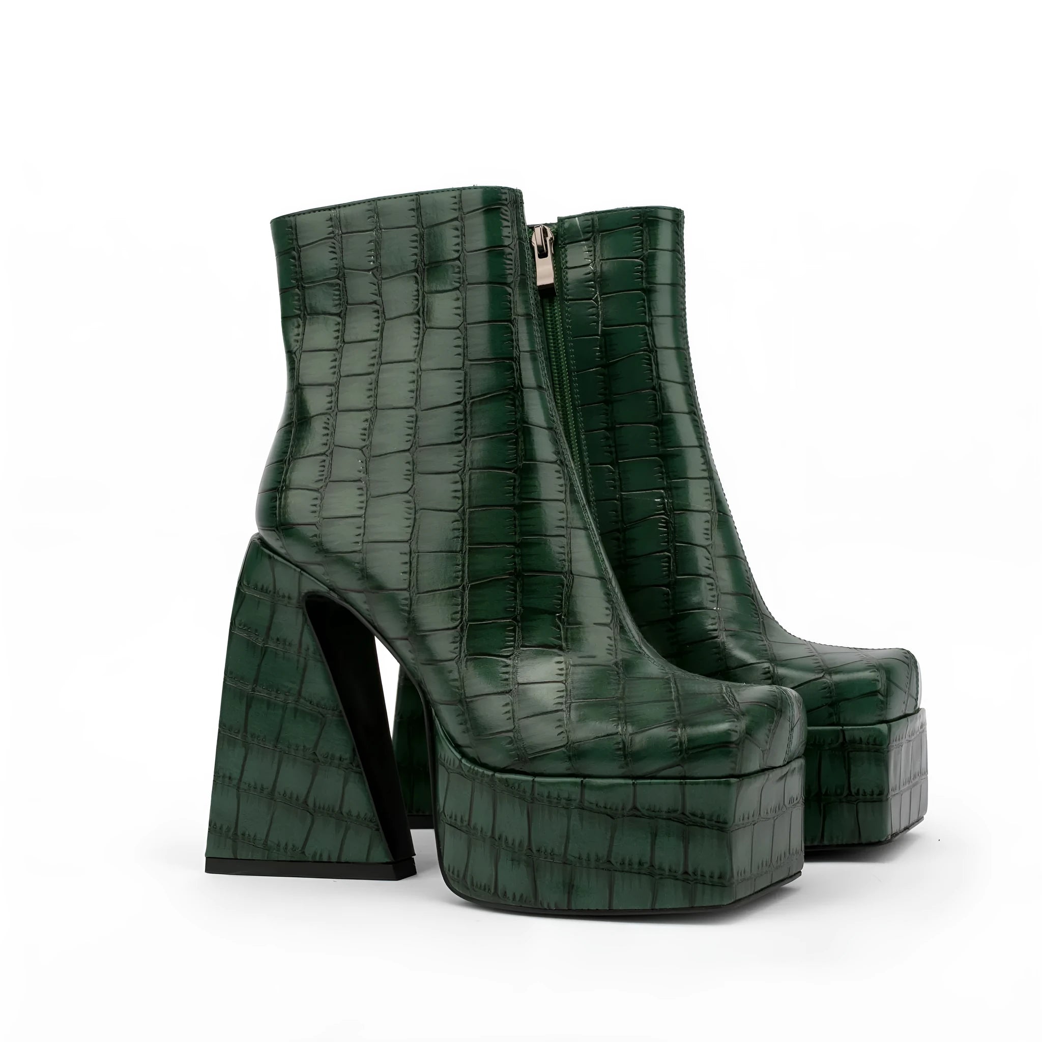 Women's super high heel ankle boots above 8cm in artificial PU leather available in multiple colours