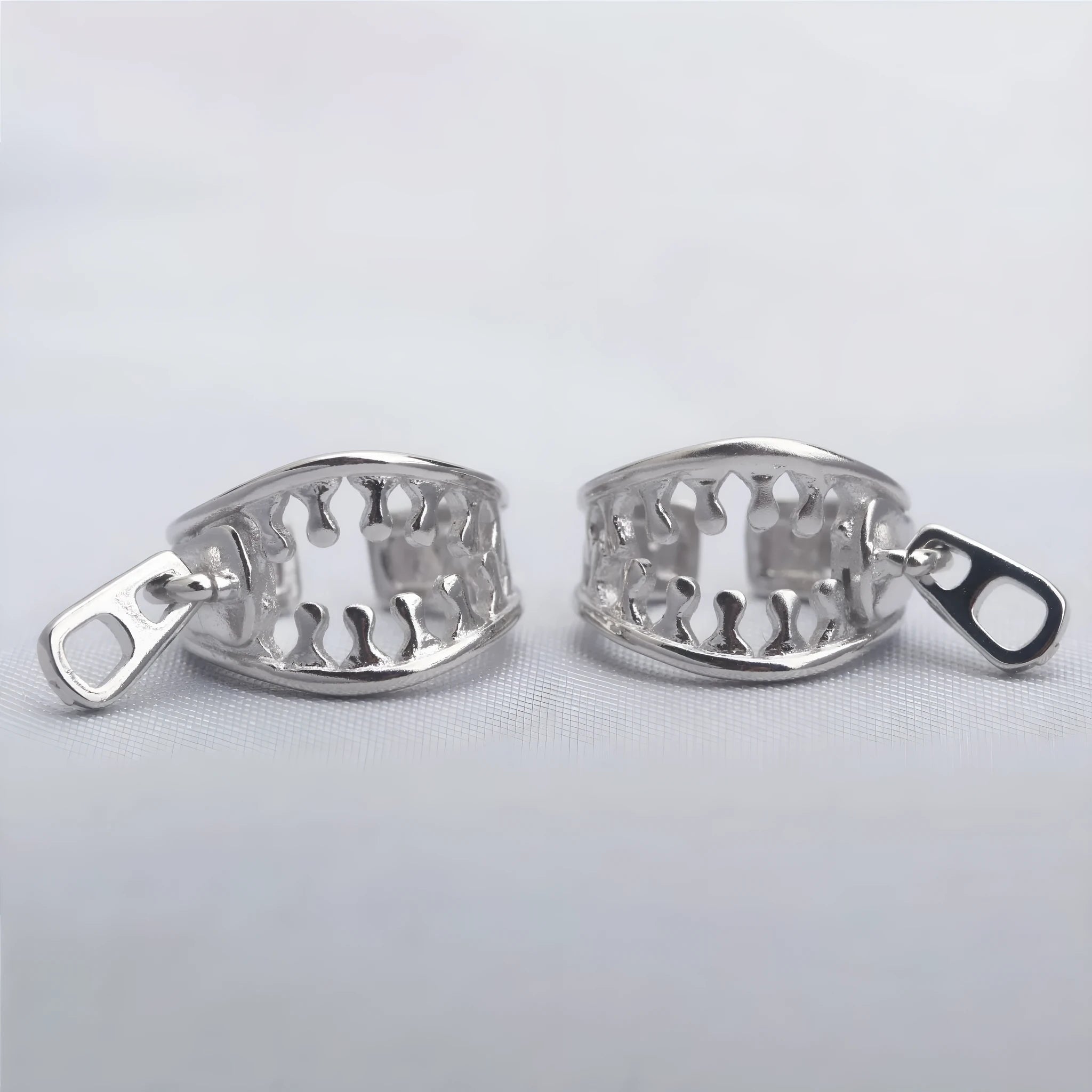 Copper geometric clip earrings with simple line design in ES862 colour
