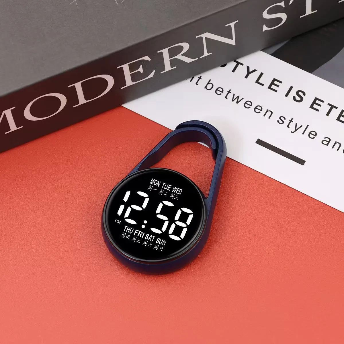 Week Mini Electronic Watch with LED digital display on plastic strap