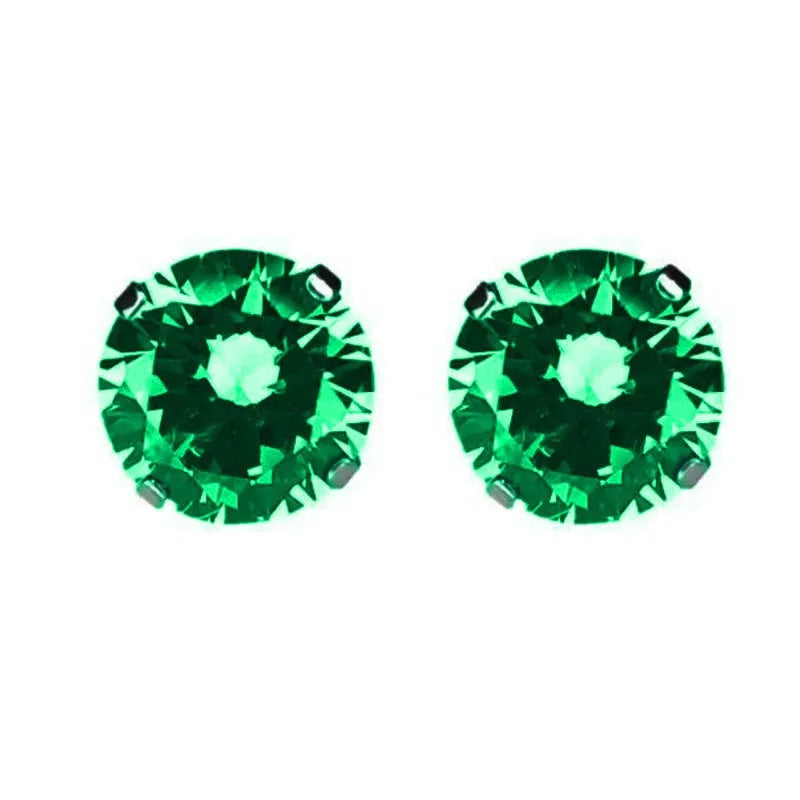 Titanium alloy double-headed zircon navel stud with internal thread in multiple colour options