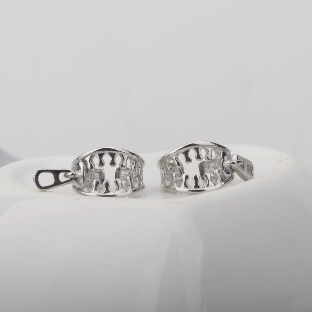 Copper geometric clip earrings with simple line design in ES862 colour