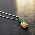 Silver geometric pineapple diamond necklace with Korean fashion styling