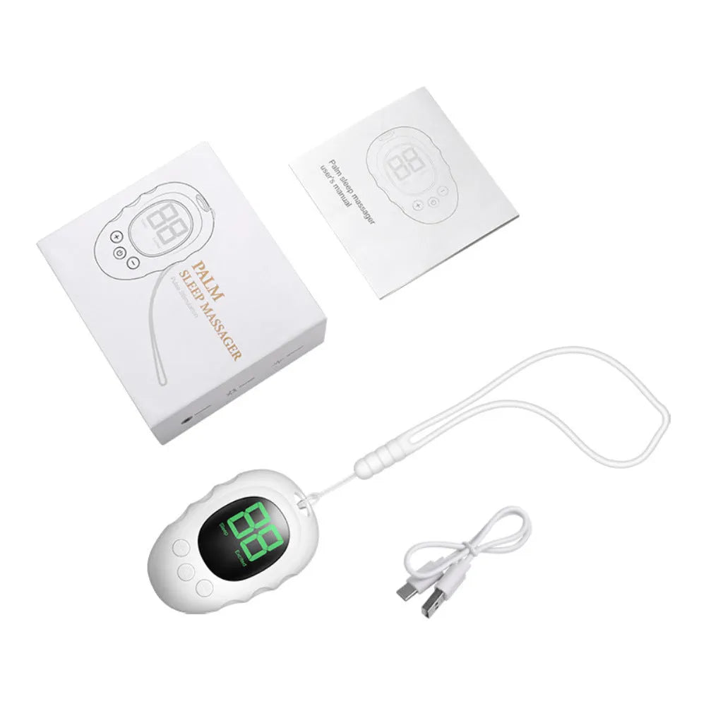 Silicone sleep monitor hand grip in white, black, or green colours with charging cable