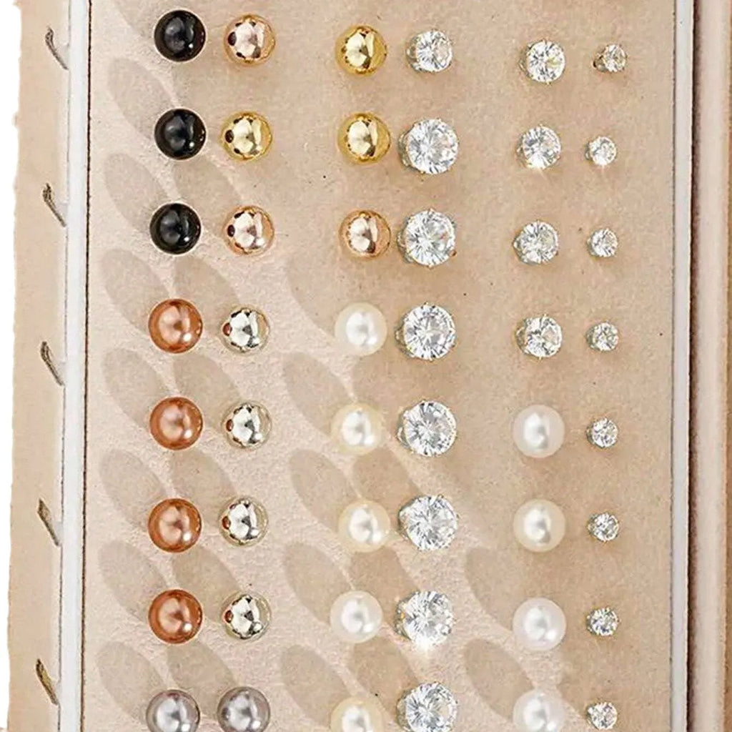 108 geometric pearl earrings with round elements in gold and yellow electroplated alloy