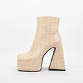 Women's super high heel ankle boots above 8cm in artificial PU leather available in multiple colours