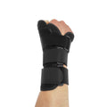 Carbon fibre wrist guard with thumb strap in black and grey for gym workouts