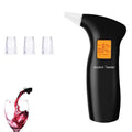 Portable orange light breath alcohol tester with four replaceable mouthpieces in box