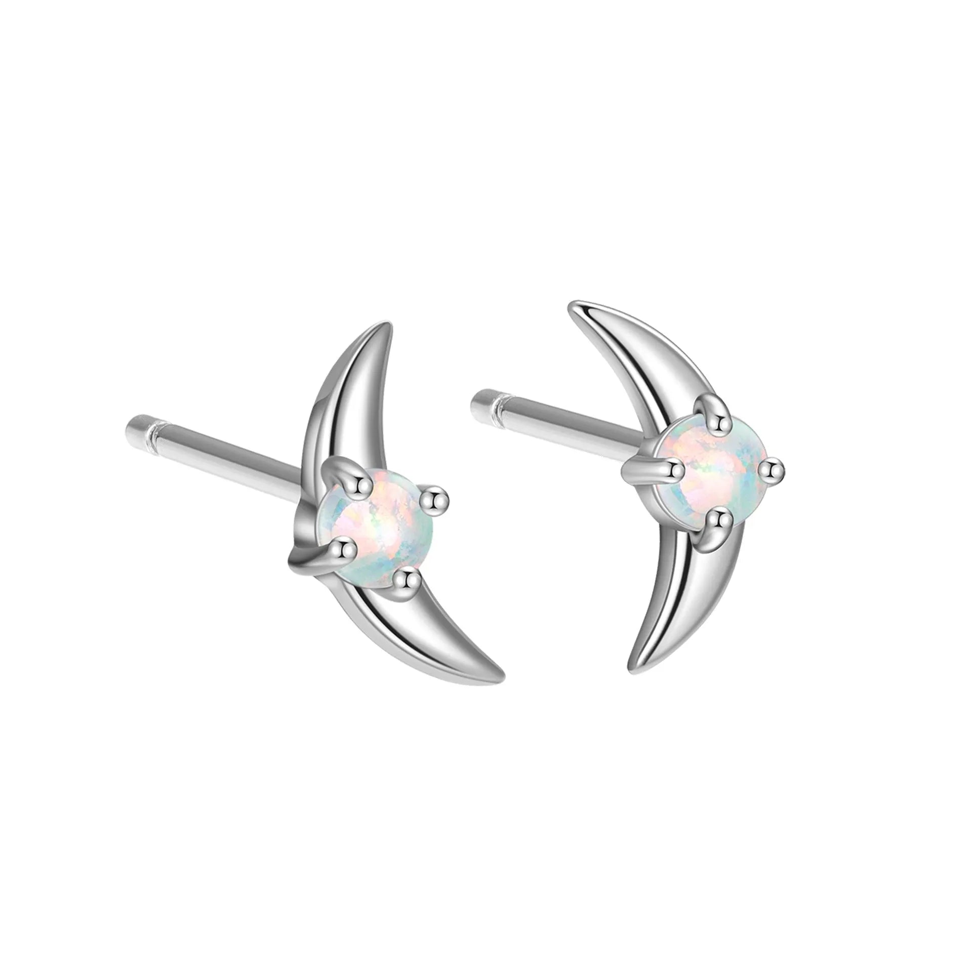 Geometric 925 silver women's earrings with gold or platinum electroplated finish and blue, purple, or white cubic zirconia stones.