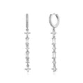Geometric tassel ear clips with colourful zircon micro-inlay in gold and white gold colours
