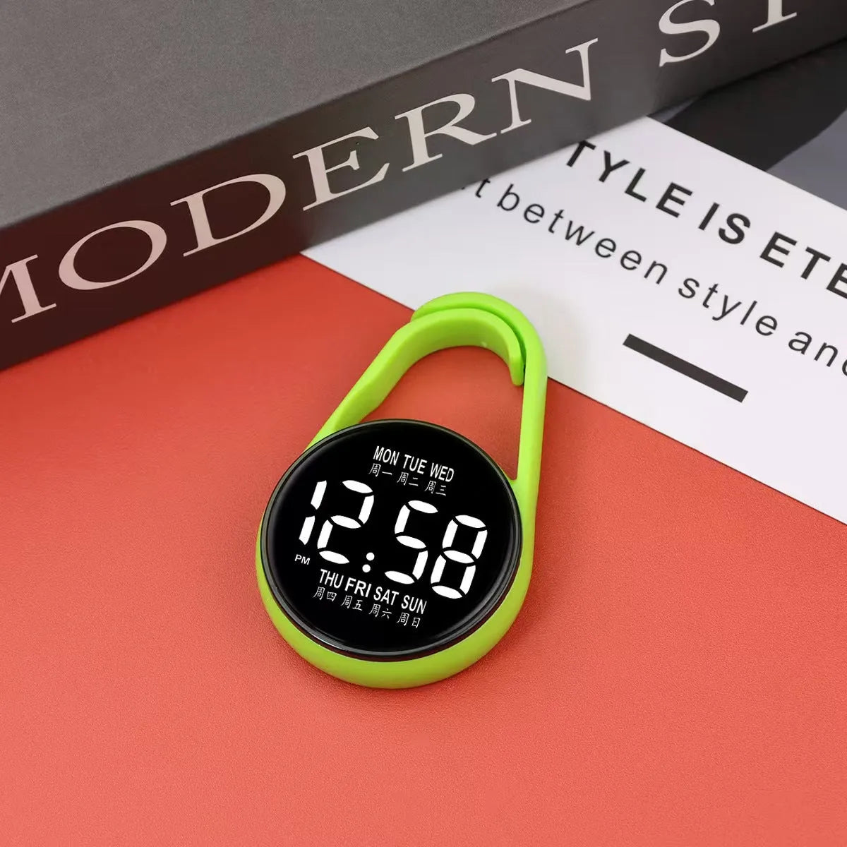 Week Mini Electronic Watch with LED digital display on plastic strap