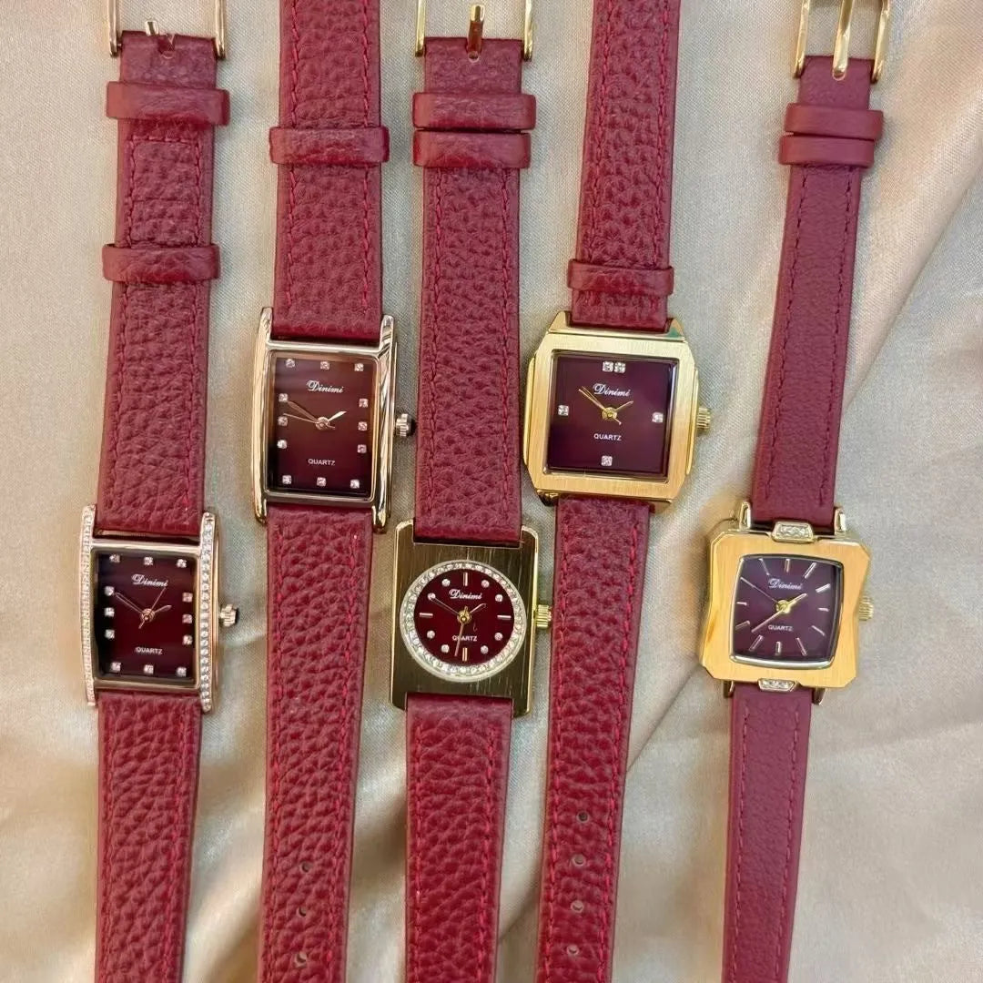Women's alloy watch with 8mm thickness in Chinese style design showing multiple colour and case options