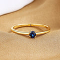 Copper geometric ring with single diamond available in white red green blue sizes 6-9