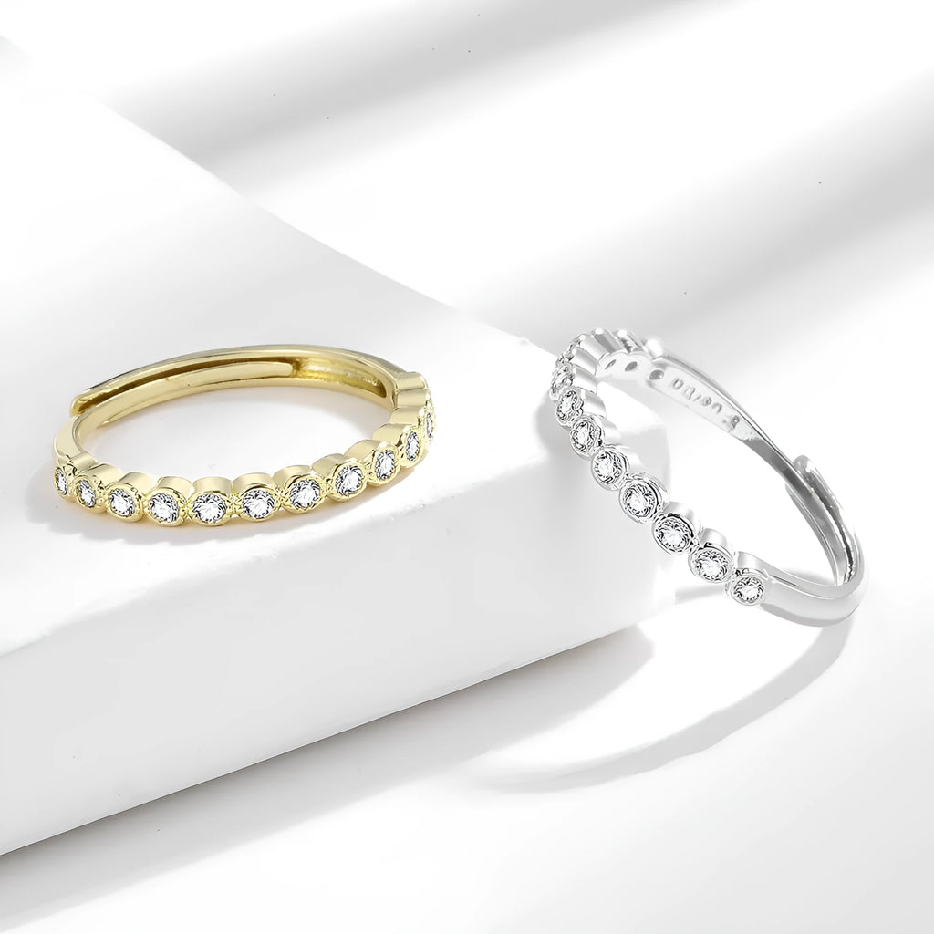 Geometric open mouth tail ring with electroplated metallic finish