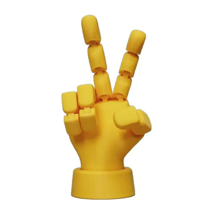 Yellow movable joint hand props with articulated fingers in American style decorative design
