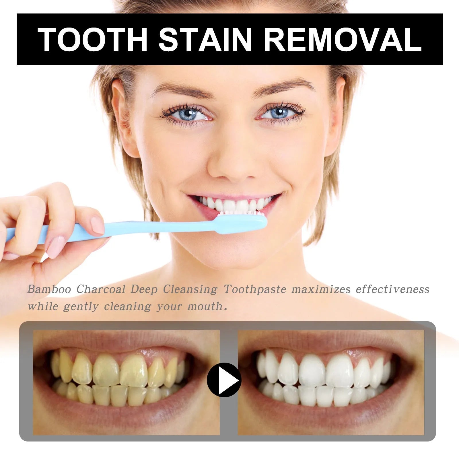 A single 30ml tube of Bamboo Charcoal Bright White Stain Removing Toothpaste.