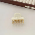 Women's retro acetate hair barrette with metal grip in leopard print colour option