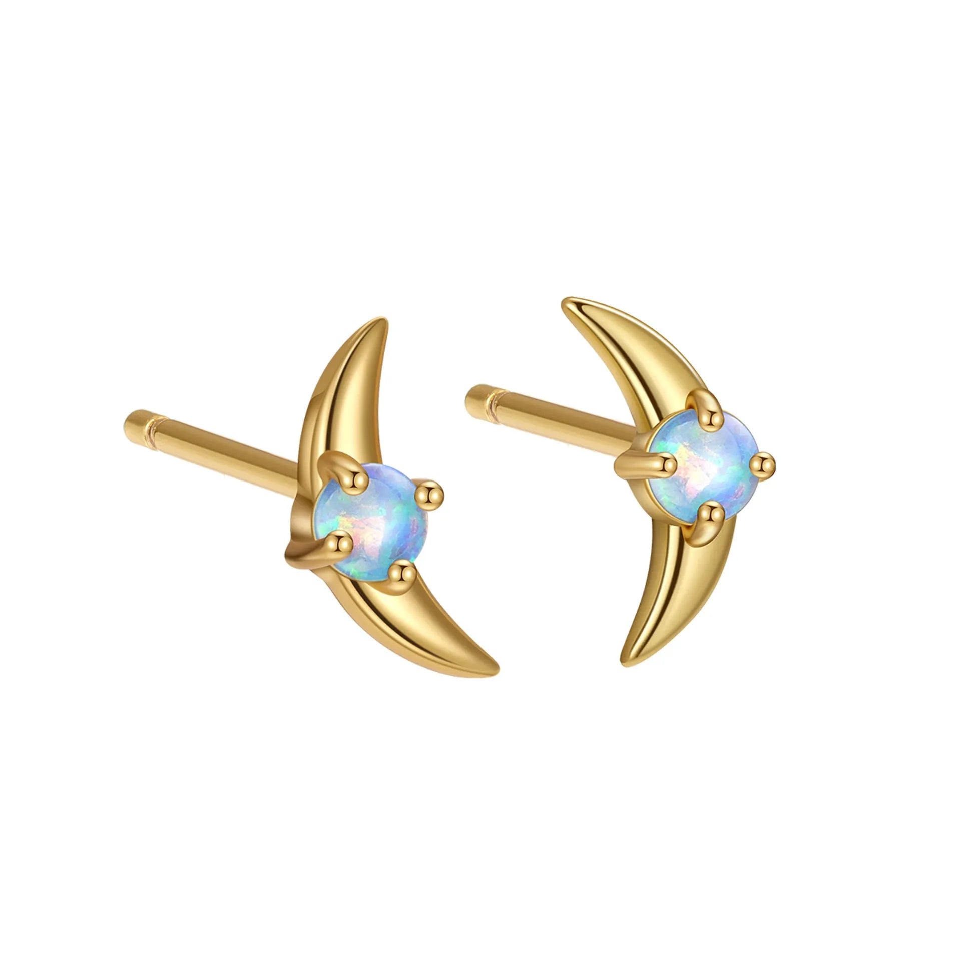 Geometric 925 silver women's earrings with gold or platinum electroplated finish and blue, purple, or white cubic zirconia stones.