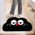 Colourful cartoon cloud bathroom mat with big eyes on a soft polyester pile.