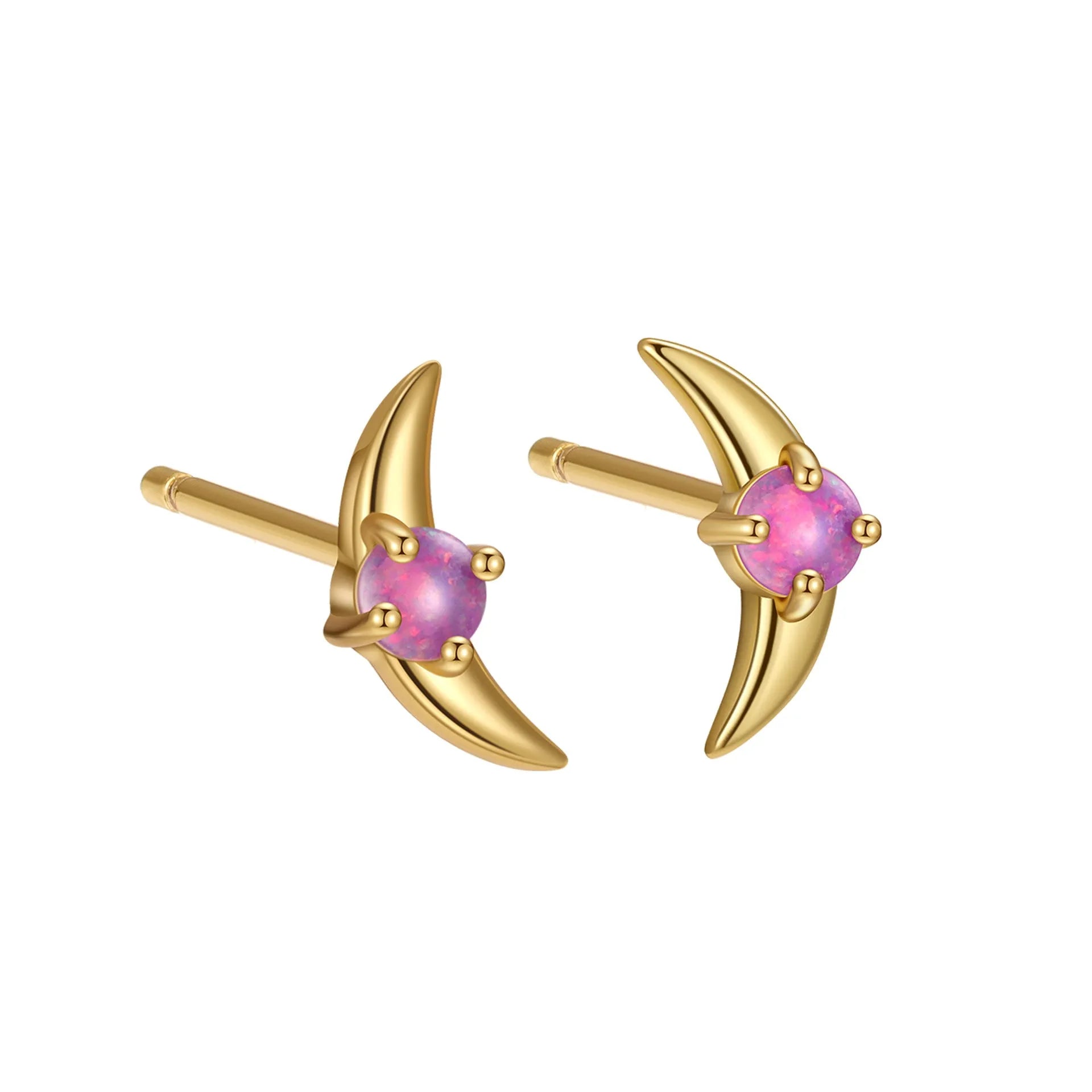 Geometric 925 silver women's earrings with gold or platinum electroplated finish and blue, purple, or white cubic zirconia stones.