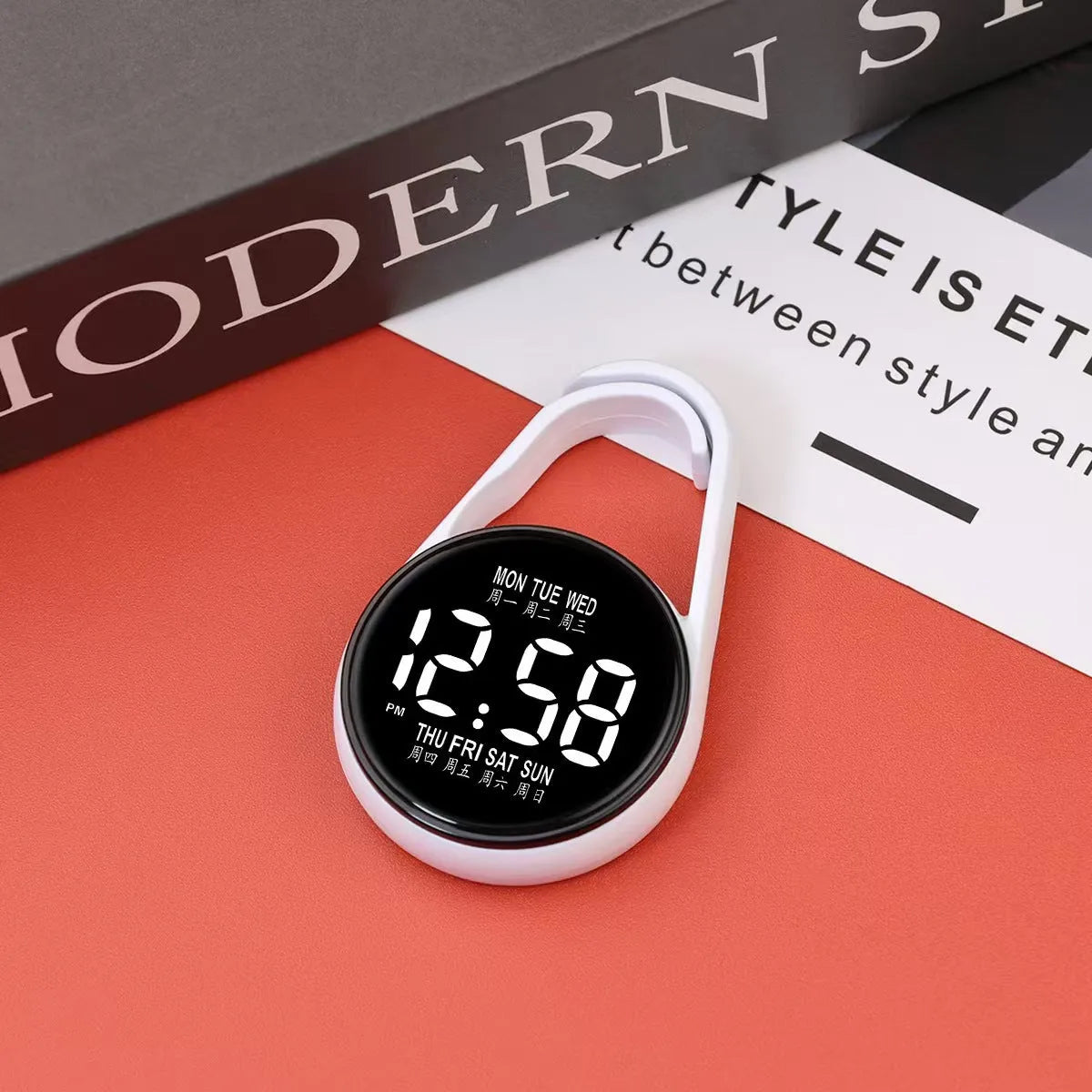 Week Mini Electronic Watch with LED digital display on plastic strap