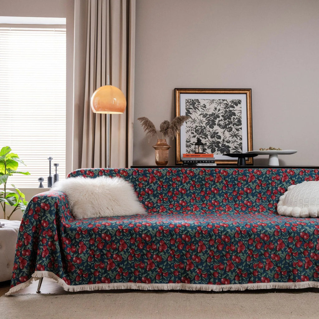 American country retro jacquard sofa cover with floral pattern on furniture