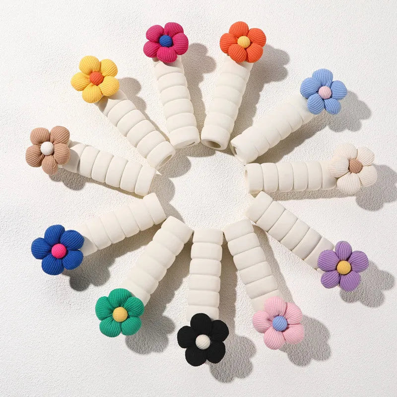 Floral patterned round door handle protective cover made from soft PEVA material