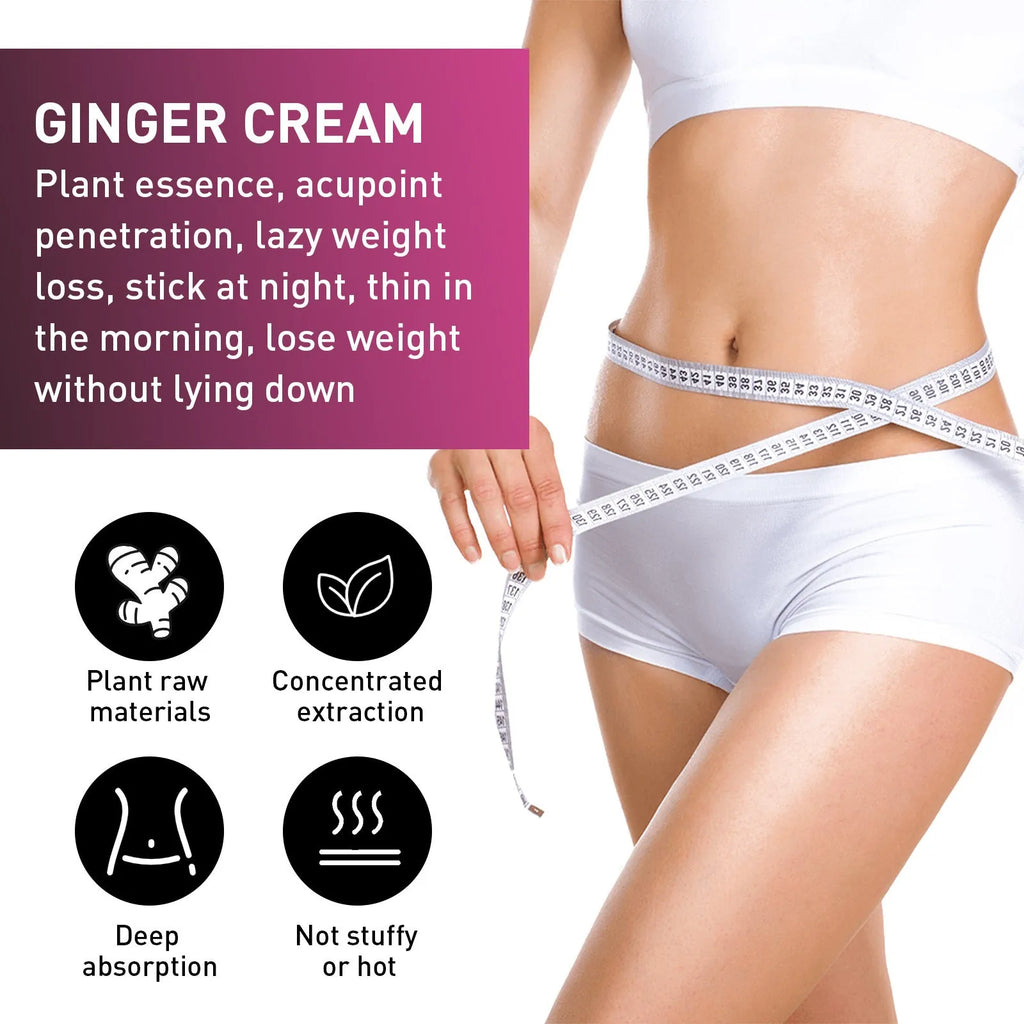 15g pot of ginger thigh slimming shaping cream with olive oil and hyaluronic acid