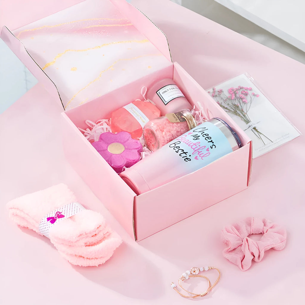 Soy wax aromatherapy candle gift set in a box with modern design, shown in one of fifteen style variations.