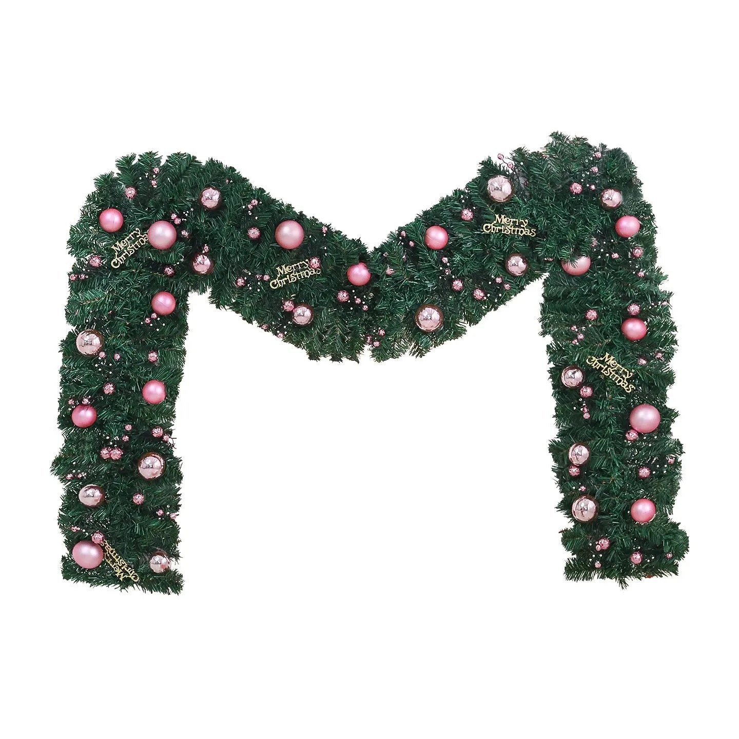 2.7 metre pink Christmas rattan decoration with 240 decorative heads in South Korea style