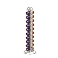 Wrought iron coffee capsule storage rack holding 20 capsules in spray black finish