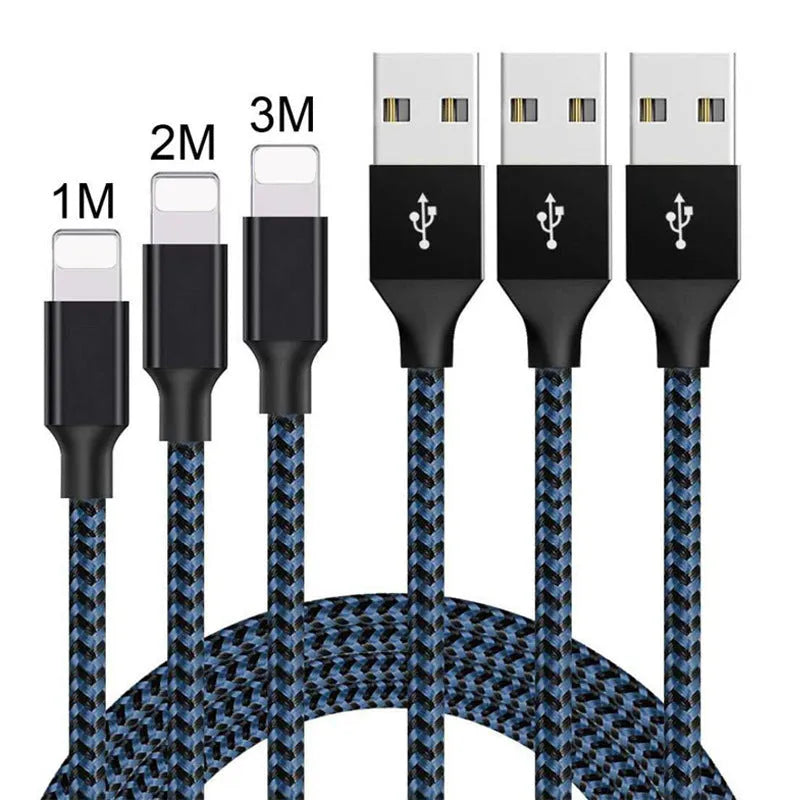 Black and white nylon-braided Micro USB fast charging cable for Android phones.