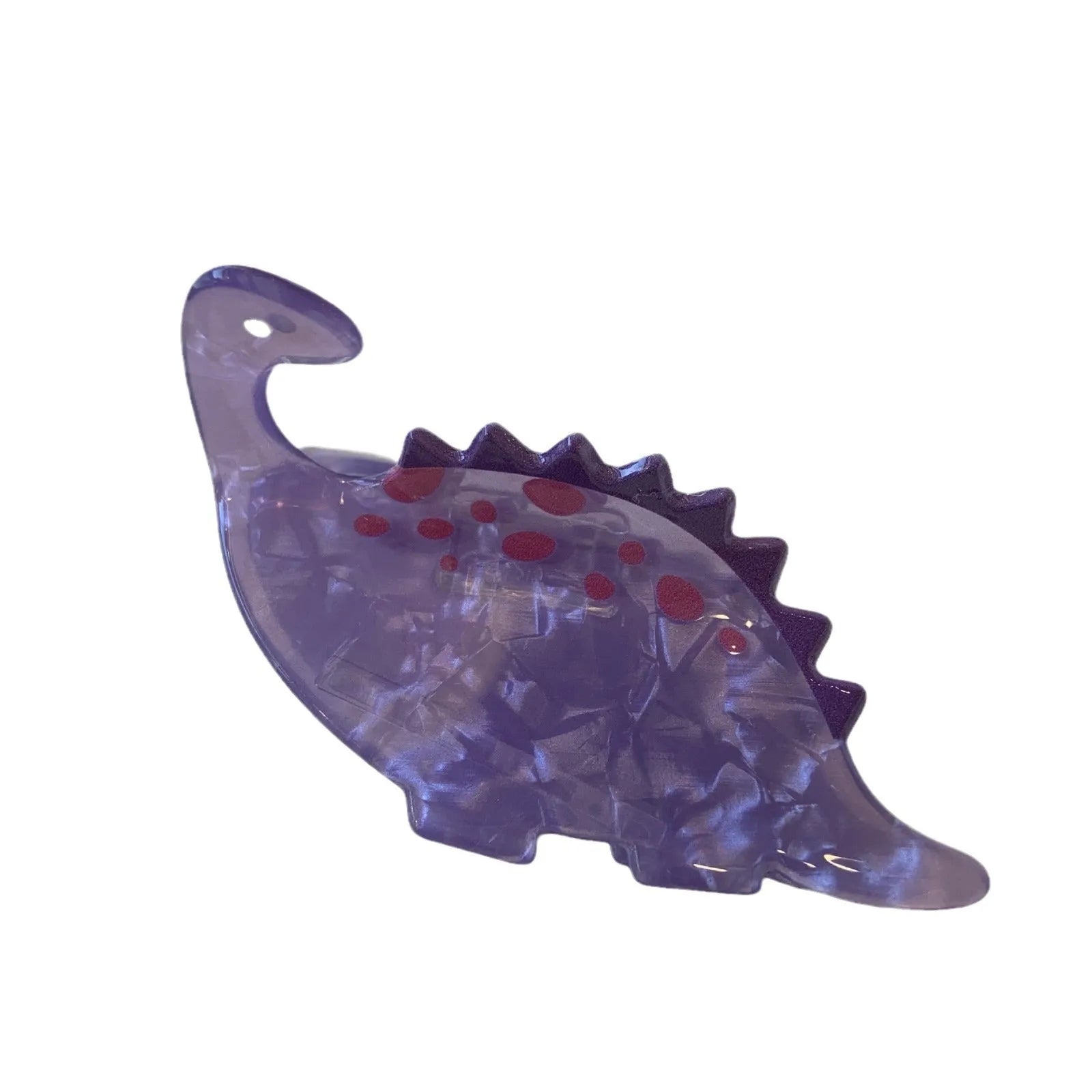 Colourful dinosaur acrylic jaw clip hairpin showing six colour variations