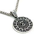 Lunavin ODing logo pendant necklace on snake bones chain with antique silver finish, adjustable 51-80cm.