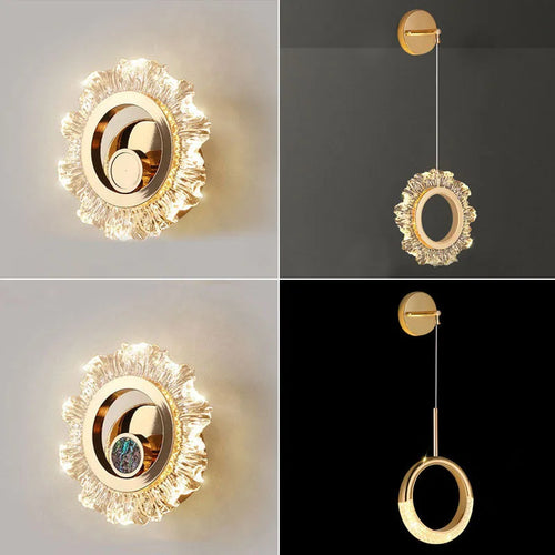 Minimalist modern bedroom wall lamp with acrylic shade, Type B colour.