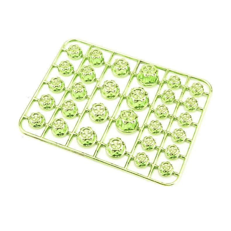 Set of 30 coloured ABS plastic motorcycle screw covers for engine customisation.